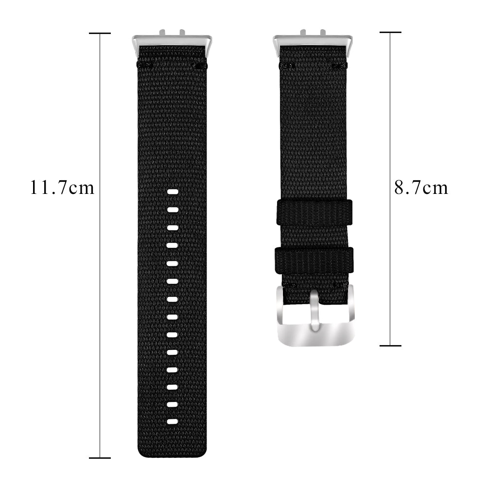 For Samsung Galaxy Fit3 SM-R390 Watch Band Nylon Canvas Strap Replacement - Black For Samsung Galaxy Fit3 SM-R390 Watch Band Nylon Canvas Strap Replacement - Black